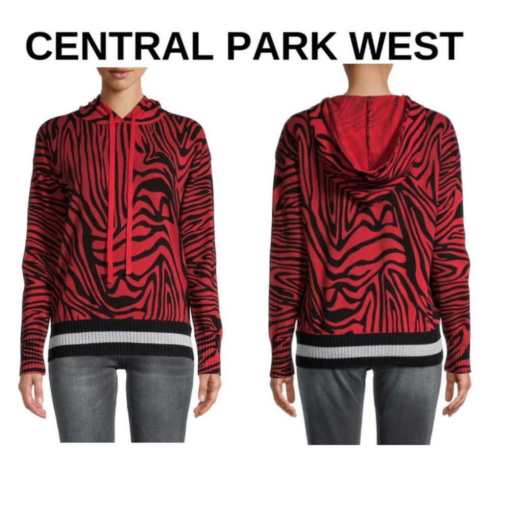 🐾Central Park West  New York Tiger Animal Print Hoodie Large